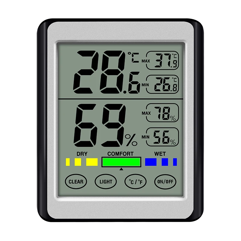 Высокая точность подсветки сенсорный-электронный цифровой дисплей Температура гигрометр ЖК-метеостанция