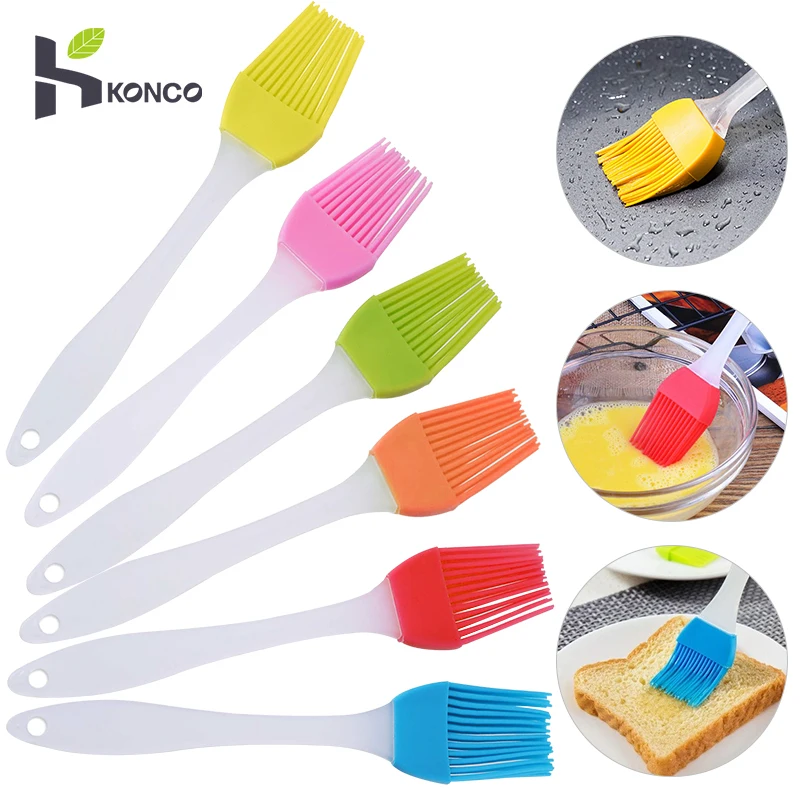 

Konco Silicone Baking Bakeware Bread Cook Brushes Pastry Oil Brush BBQ Basting Brush Tool Color Random Kitchen Tools