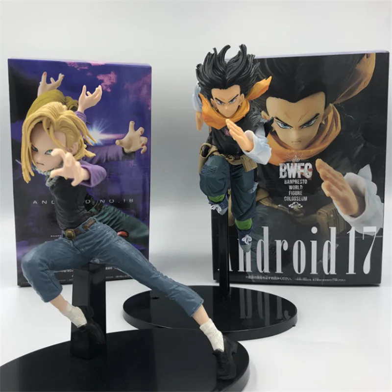 Dragon Ball Z Android 17 Android 18 Sprinting Ver. Фигурка DBZ Гоку истребитель лазурит ПВХ Коллекция Модель 17 см