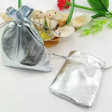 9*12 см 100 шт ручной работы серебряные сумки на шнурке для свадьбы/вечерние/Рождество/подарок/ювелирные сумки упаковочные сумки