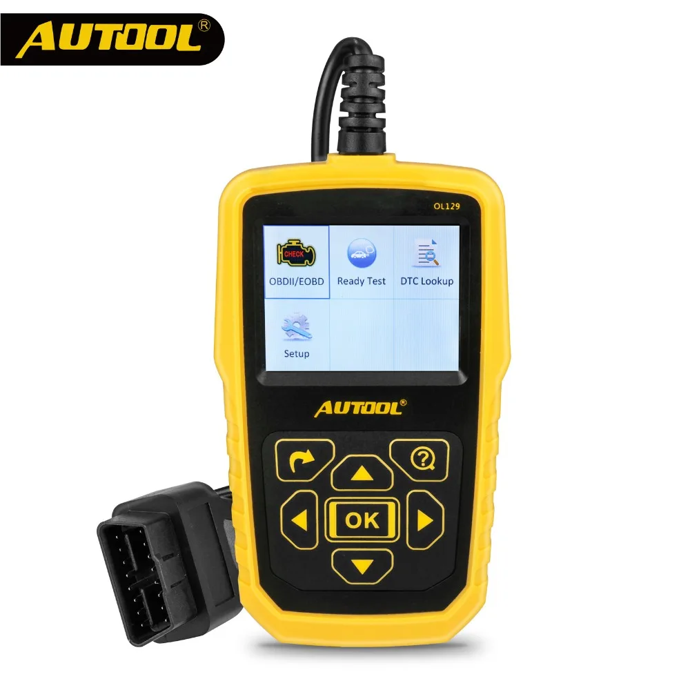 AUTOOL OL129 OBDII Car Scanner Tester Monitor OBD EOBD Code Reader Scan Tool OBD2 ELM327 Auto Vehicle Engine Diagnostic Repair mini elm327 v1 5 obd2 obdii eobd bluetooth auto scanner interface tool white
