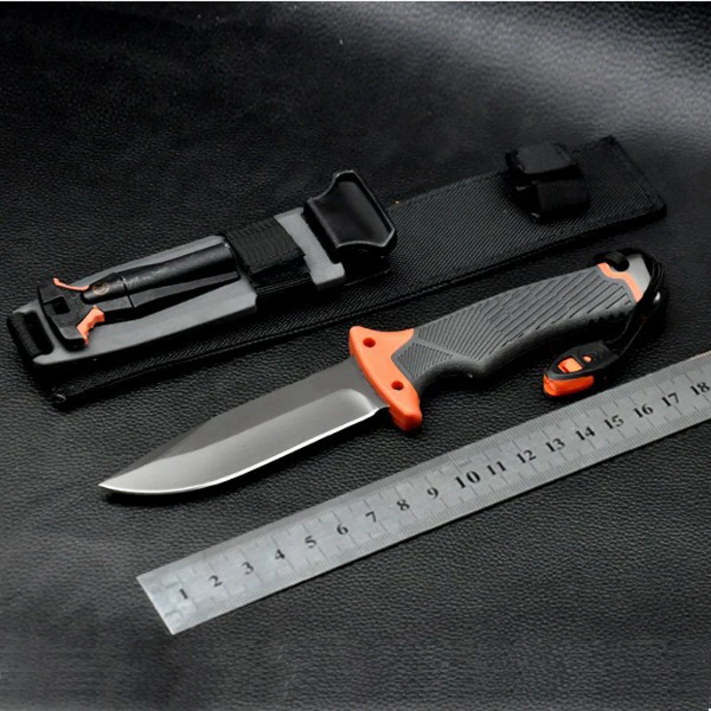 Comprar Cuchillo de hoja fija supervivencia al aire libre Camping caza cuchillos cuchillo táctico completo y medio modelo de serración