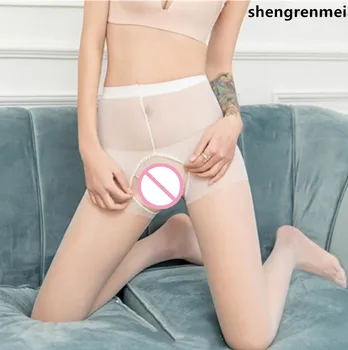 

shengrenmei White Stockings Women Crotchless Pantyhose Ladies Sheer Transparent Tights Hot Sexy Silk Tights Medias dropshipping