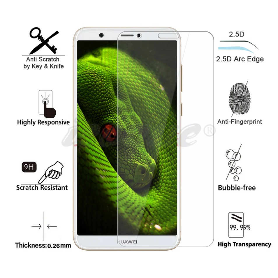 Icoque 9H 2.5D Tempered Glass for Huawei P Smart Glass Flim Display Phone Cover for Psmart Huawei P Smart Screen Protector Glass (3)
