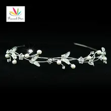 Pavo real Estrella Dama de Honor Nupcial de Cristal Simulado Perla Tiara Diadema CT1137
