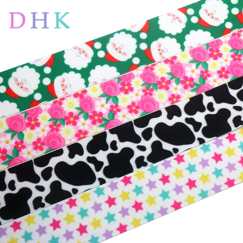 DHK 1,5 ''10yards корова звезда цветок Рождество печатных grosgrain ленты аксессуар hairbow головные уборы украшения 38 мм B1673