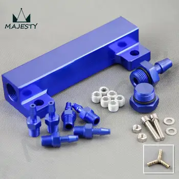 

JDM ALUMINUM TURBO WASTEGATE BOOST VACUUM INTAKE MANIFOLD 6 PORT 1/8 NPT BLUE