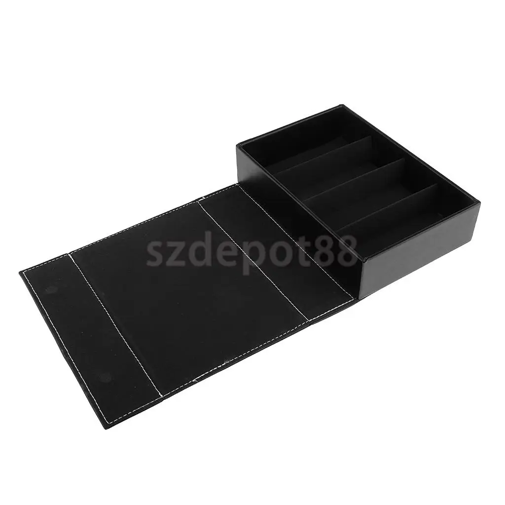 Black Из искусственной кожи 4 слота очки солнцезащитные очки Розничный Магазин Дисплей Чехол ювелирные изделия часы Органайзер коробка - Цвет: Black