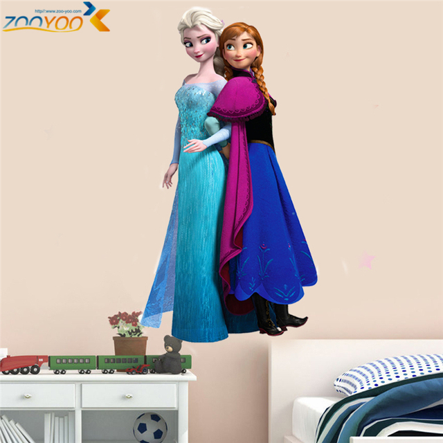 Elsa Princess Wall Stickers For Kids Room Decoration Diy Cartoon Wall Mural Art Anime Posters Pvc Home Decals