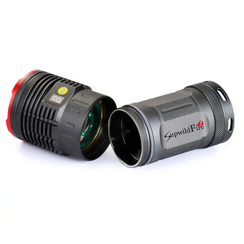 Supwildfire 35000LM 12 x XM-L T6 LED Power Digital Display Hunting Flashligt lanterna led t6 led flashlight 18650 #3S27 (6)