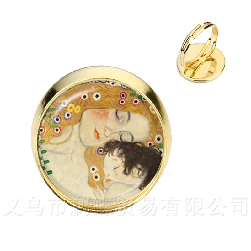 Кольца на День Матери Gustav Klimt The Kiss Art ювелирное изделие серебро/позолота 2 цвета