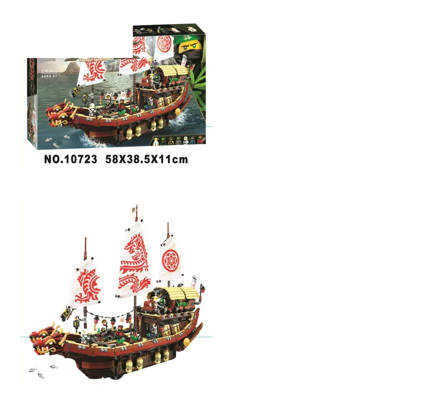 

New Compatible With legoings 70618 Edition Ninja Destiny's Bounty Dragon Boats Model Building Blocks Assemble Toys Bricks