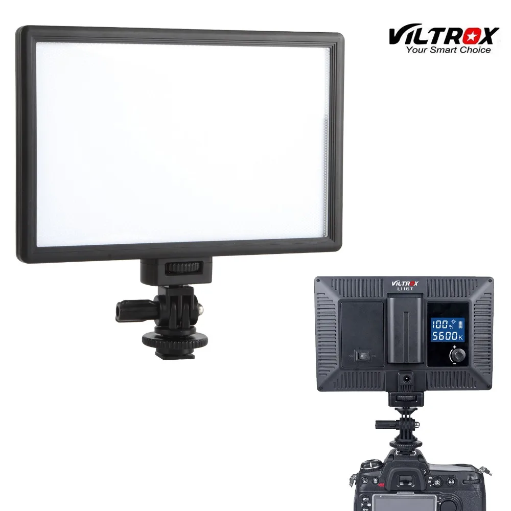  Viltrox L116T LCD Display Bi-Color & Dimmable Slim DSLR Video LED Light +Battery +Charger for Canon - 32757029816