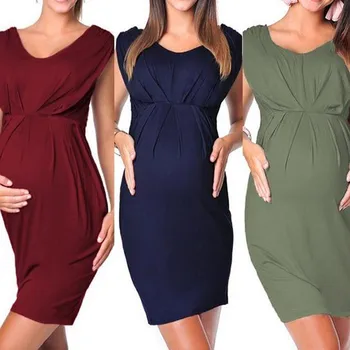 

Maternity Pregnant Women Sleeveless Bodycon Dress Sexy Solid Dresses Woman Casual pregnancy Photography Dress kleid платье