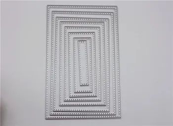 

8pcs Rectangle Lace Frame Metal Cutting Dies Stencils DIY Scrapbooking Album Decorative Paper Cards Die Cutting Template