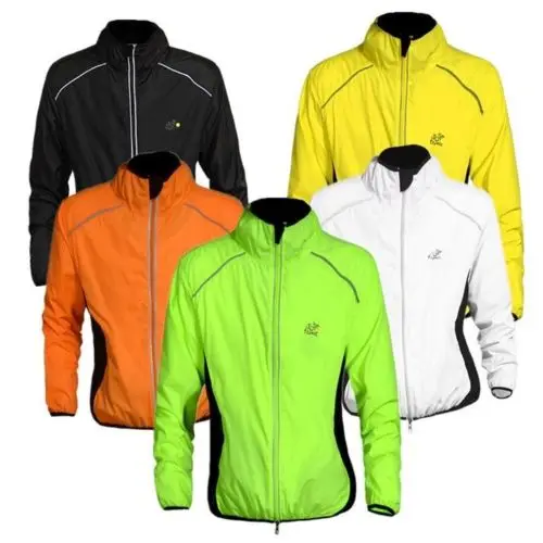 

High-Visibility Lightweight Running Jacket Reflective Long Sleeve Packable Rain Coat Outdoor Sports Exercise Training Windproof