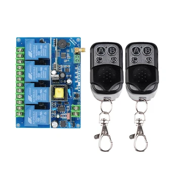 

AC 220V 30A 4CH 4 CH Relay Remote Control Switch Smart Home LED Light Motor Receiver, 2PCS Metal Remote Control