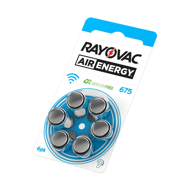 

60 PCS NEW Zinc Air 1.45V Rayovac Air Energy Zinc Air Hearing Aid Batteries 675A A675 675 PR44 Hearing Aid Battery