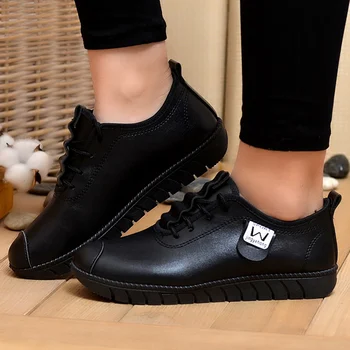 

Lace up Women flat shoes Fashion Size large 5.5-9 Ladies flat shoes Hard wearing Casual flats women sneakers Non slip Soft