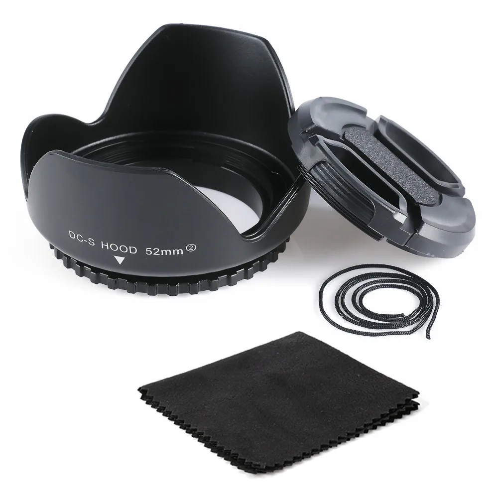 52mm Reversible Petal Flower Lens Hood II +cap+gift For