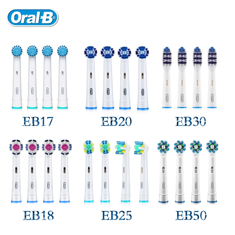 Oral B Replacement Tooth Brush Heads Precision Clean Rotation Electric Toothbrush 4 heads EB17/EB18/EB20/EB25/EB30/EB50/EB60
