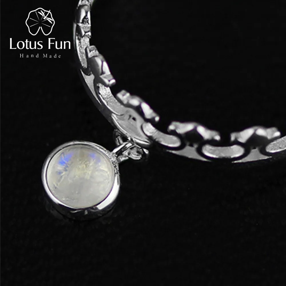 

Lotus Fun Real 925 Sterling Silver Natural Stone Handmade Creative Designer Fine Jewelry Cute Crown Round Female Rings Bijoux
