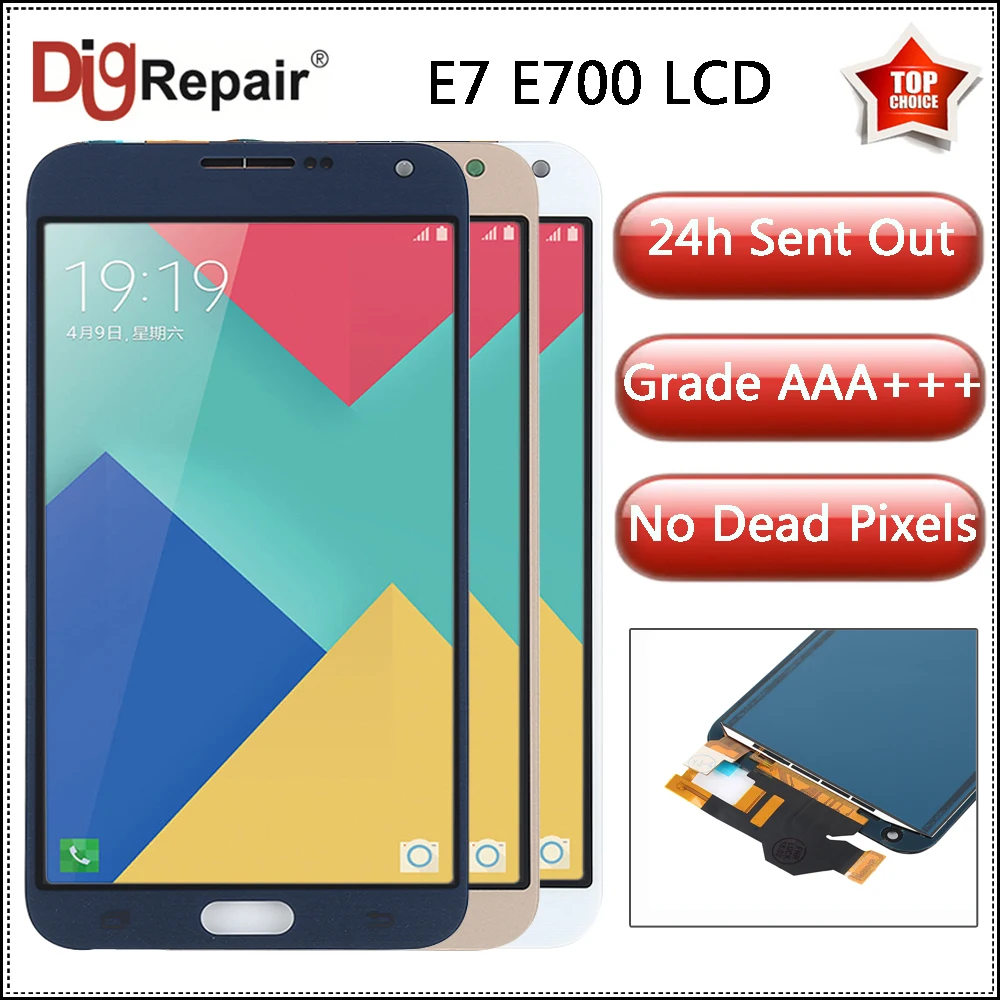 

E700F LCD For Samsung Galaxy E7 Screen E700 E700F E700M E700H LCD Display Digitizer Touch Screen Assembly For Samsung E7 Display