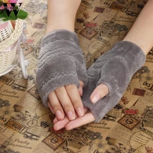 Перчатки высокого качества женские зимние толстые теплые перчатки Клавиатура Утечки пальцев перчатки OCT18