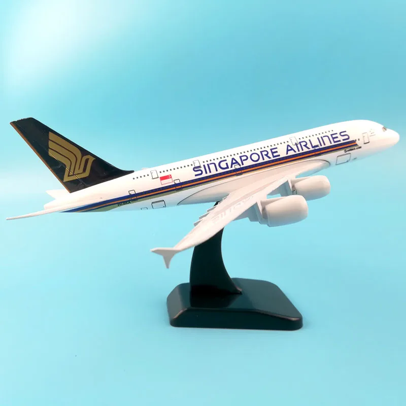 20 см A380 SINGAPORE AIRLINES модель самолета из металлического сплава игрушечные колеса