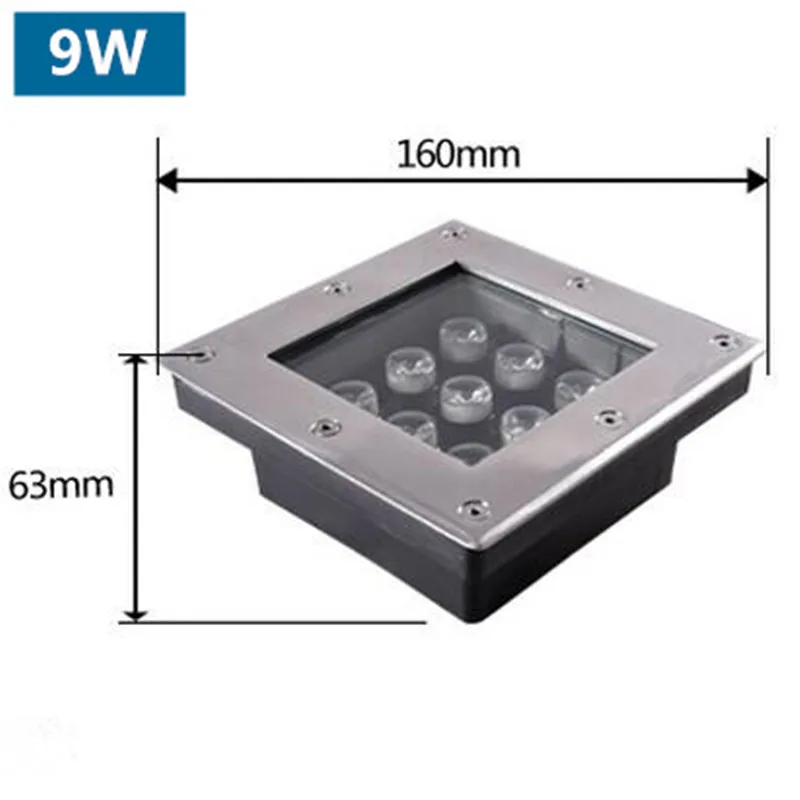 

Square LED Underground Lamp 9W 12W 16W 18W 24W 36W Buried Recessed Floor Inground Yard Path Landscap Outdoor Lighting