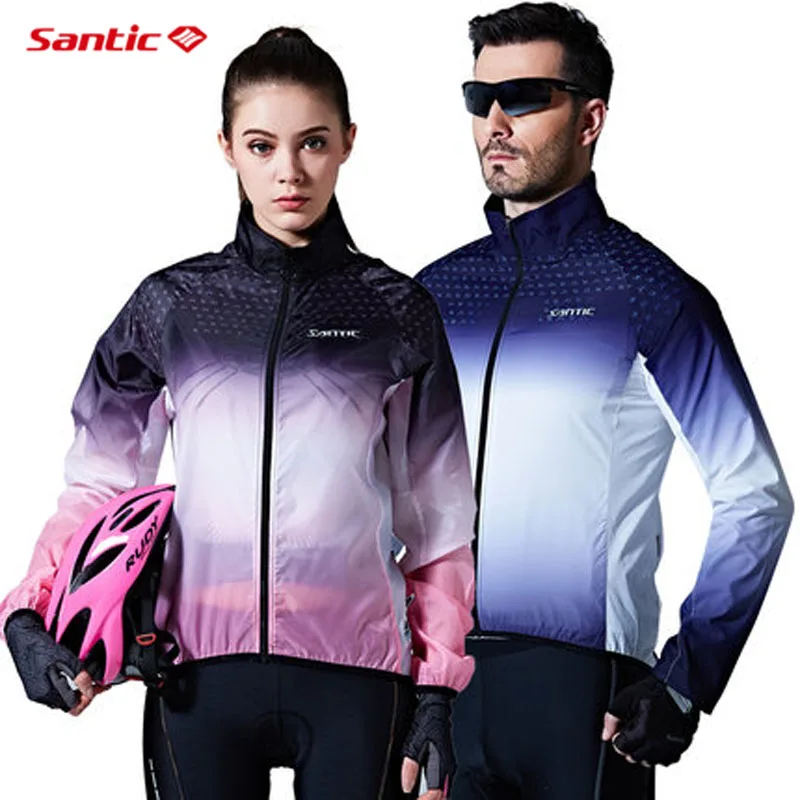 

SANTIC Cycling Jackets Men Women Sunblock Woven Waterproof Windbreaker Couple Mandarin Collar Windproof UPF40 MTB Skin Clothing