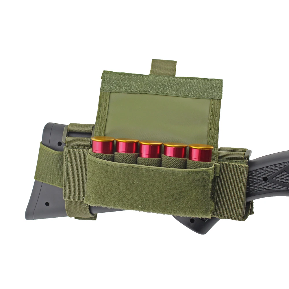 5 Round Rifle Shotgun Tactical Buttstock Cheek Rest Shooting Ammo Case