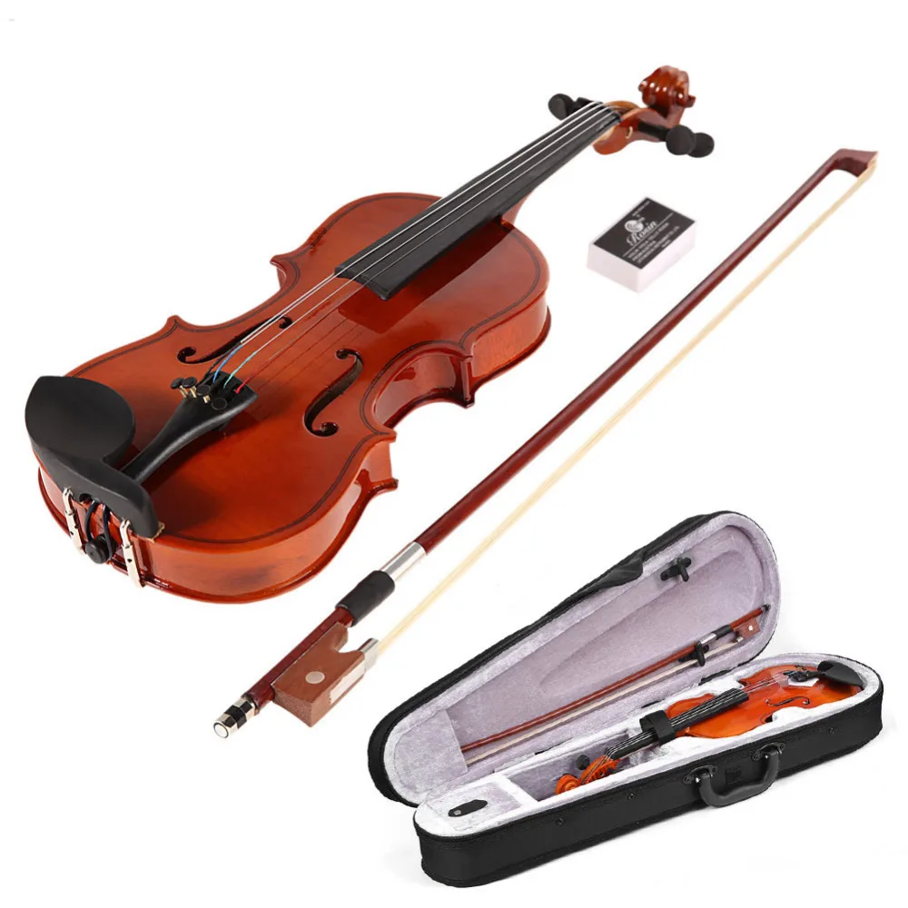 

Matte Solid Wood Violin 1/8 Size Gloss Natural Acoustic Violin Fiddle with Case for Beginner Bow Rosin Musical Instrument