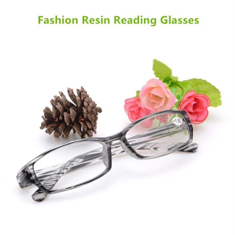 

YOOSKE Fashion Reading Glasses 2.5 3.0 PC Stripe frame Spectacles Transparent Glasses HD Resin Lens Men Women Reading Eyeglasses