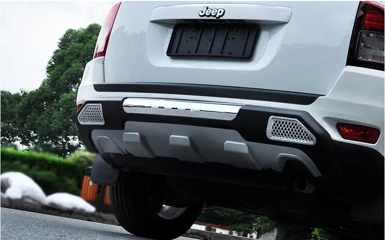 Подходит для Jeep Compass 2014 2017 Передний + задний бампер диффузор бамперы защита губ