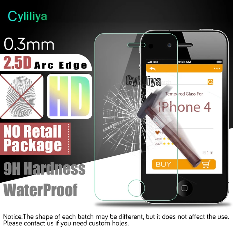 Cyliliya 100 шт HD прозрачный 2.5D протектор экрана из закаленного стекла для iphone 8, 8 plus X 5 5S SE 6 6plus 6s 7 7plus защитная пленка