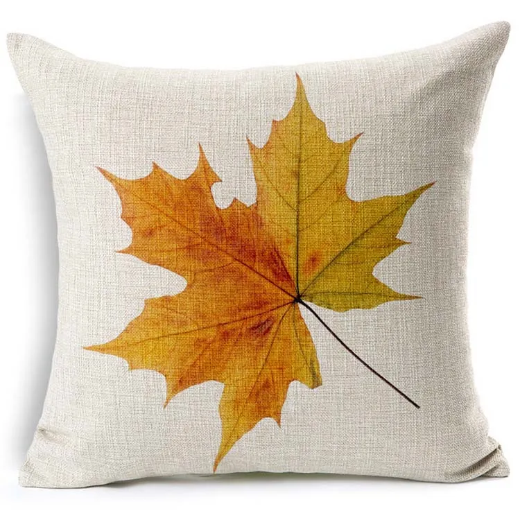 Наволочка для подушек на стул из хлопка и льна, квадратная декоративная наволочка с рисунком кленового листа, домашняя подушка для отдыха 45*45 см - Цвет: Style 1