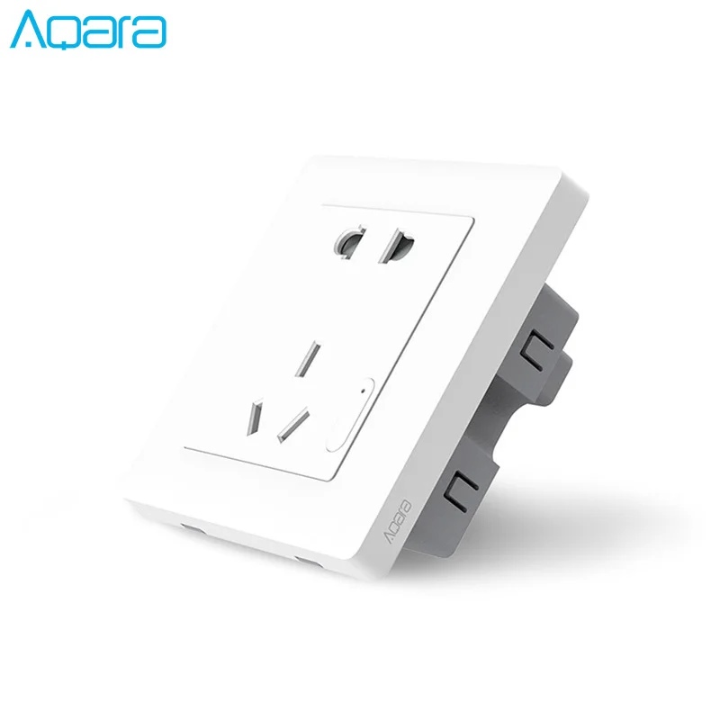 

2019 New Original Aqara Smart Wall Socket ZigBee Version Wireless Wall Outlet Switch Work For Xiaomi Mijia Smart Mi Home APP
