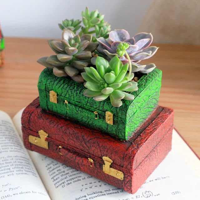 Buy Creative Resin Luggage Valise Flower Pot Succulent