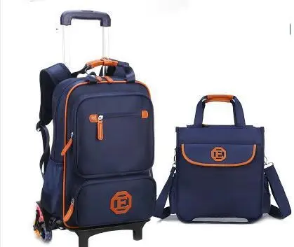 6 wheel with handbag Детский рюкзак на колесиках, детский рюкзак для путешествий, сумка на колесиках, рюкзак на колесиках для школьниц, сумка на колесиках - Цвет: 6 wheel with handbag