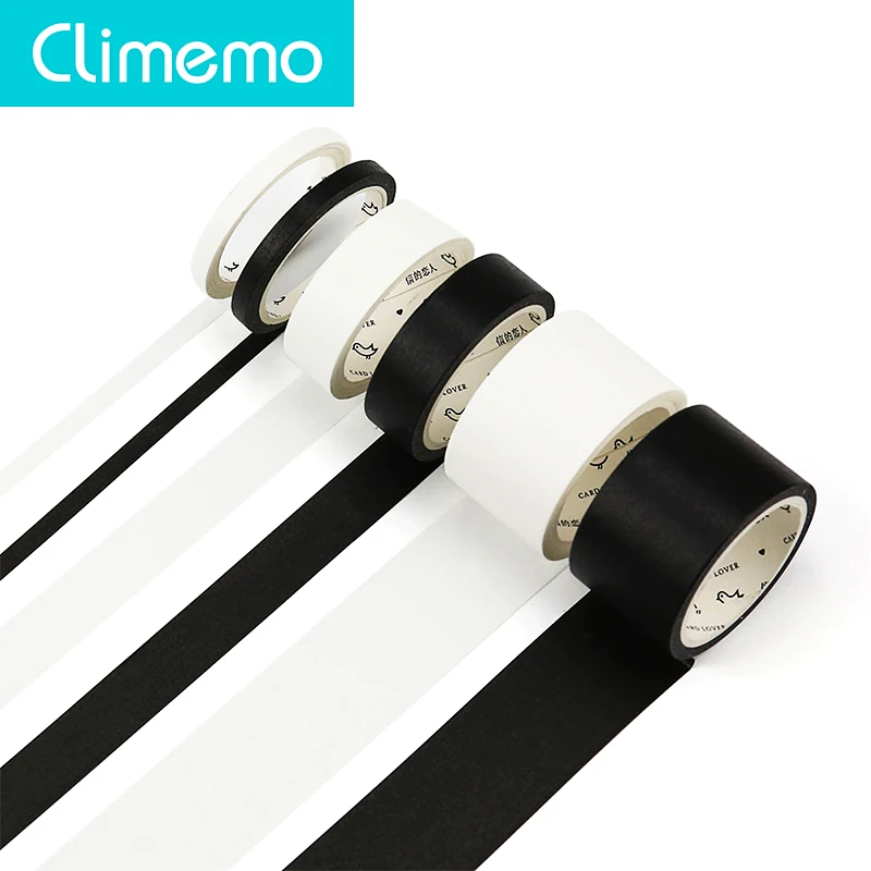 

1 Roll Solid Color Adhesive Tape, Black White Washi Tape, Diary Decoration, DIY Washitape Stationary 5mm/15mm