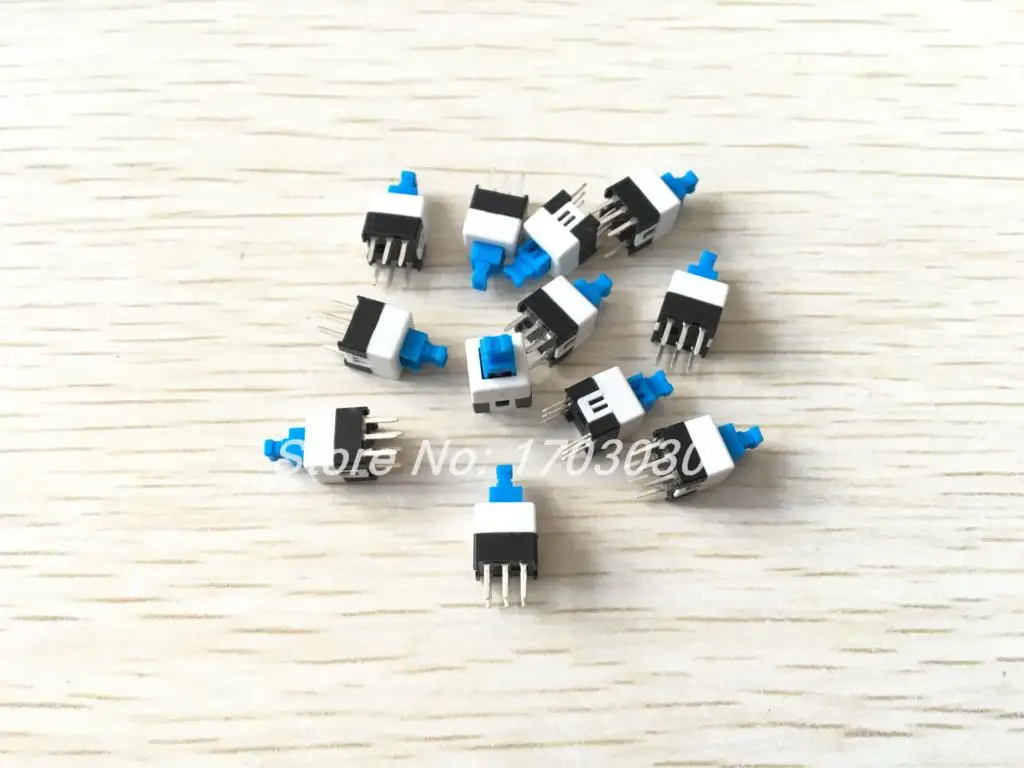 

50 Pcs 6 Pin Square 7mmx7mm Latching DPDT Mini Push Button Switch