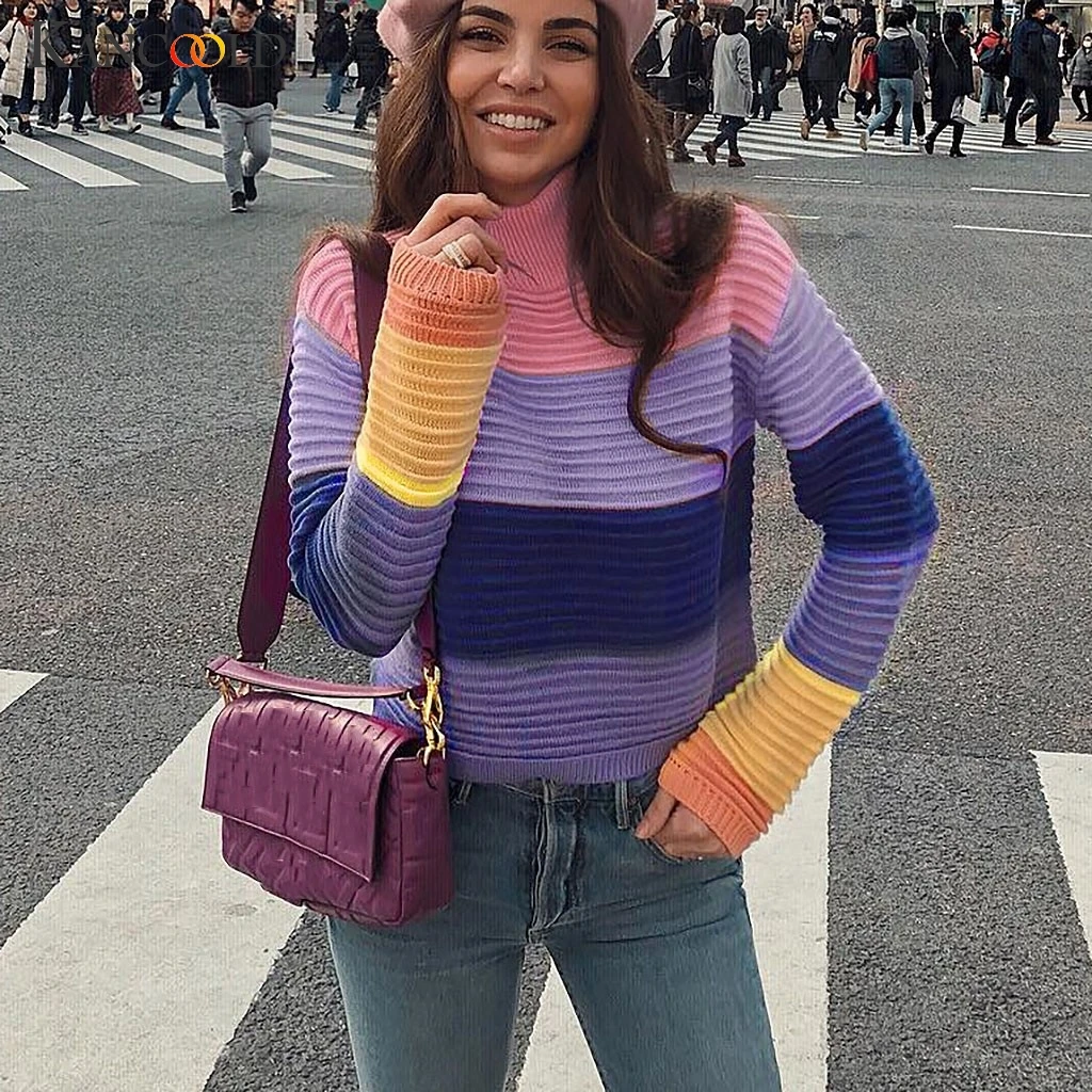 

KANCOOLD sweater Women Sexy Vest Knot O-Neck Sweater Camisole Stripe Knitwear Patchwork Top fashion new sweater women 2019jul12