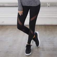 Sexy Women Leggings Gothic Insert Mesh Design Trousers Pants Big Size Black Capris Sportswear New Fitness Leggings mesh insert leggings