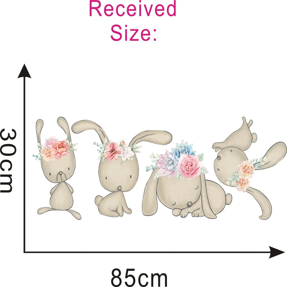 Милые Мультяшные животные кролик цветные наклейки на стену для детской комнаты детский постер для детской комнаты наклейки на стены аксессуары для украшения дома