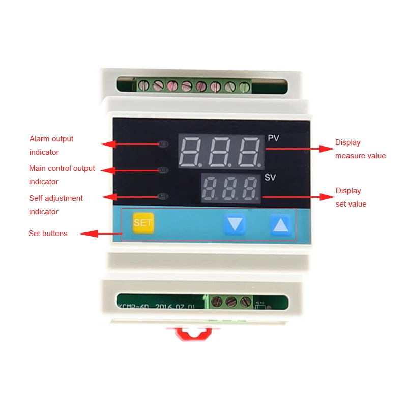 Цифровой Интеллектуальный контроллер температуры Din PT100 AC/DC 85-240 В, термостат din с релейным выходом