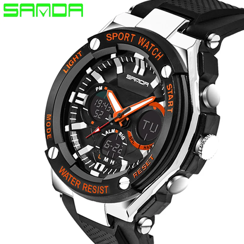 2019 New SANDA Men Sport Watches Military Style Watch Silicone Band Digital Watches Display Watches Relogios Masculinos 2019 New SANDA Men Sport Watches Military Style Watch Silicone Band Digital Watches Display Watches Relogios Masculinos