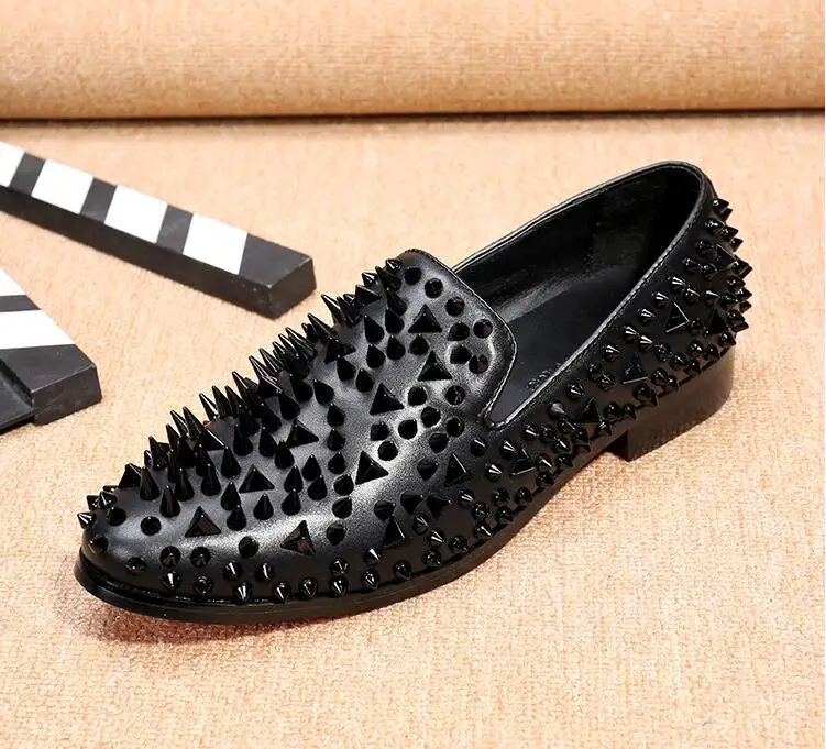 2018 Noir Brochettes Des Sur Choix Or Plates gris Grand Hommes 46 Chaussures Mocassins Size38 Rivet Mode Glitter Glissement rxrCXaqz