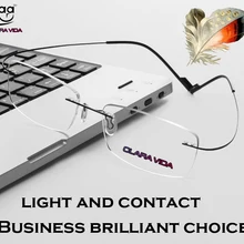 CLARA VIDA титановой рамой черный/серебряные кольца для мужчин женщин без оправы 2G Оправа очков для чтения со стальными чехол+ 1+ 1,5+ 2+ 2,5+ 3+ 3,5+ 4