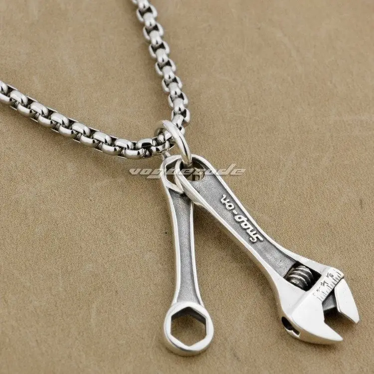 

Double Wrench 925 Sterling Silver Fashion Pendant 9L004(Necklace 24inch)